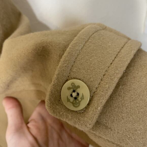 L. L. Bean Womens Classic Lambswool Peacoat - Size 6 Petite In Camel Tan - Picture 7 of 9